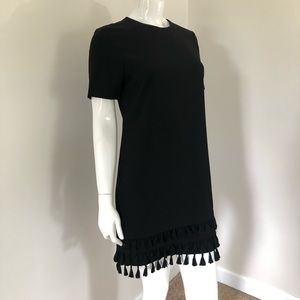 Zara Black Shift Dress With Layered Tassels
